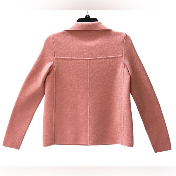 Talbots Pure Merino Wool Knit Salmon Pink Button Cardigan Sweater Women's Size P - Picture 3 of 10